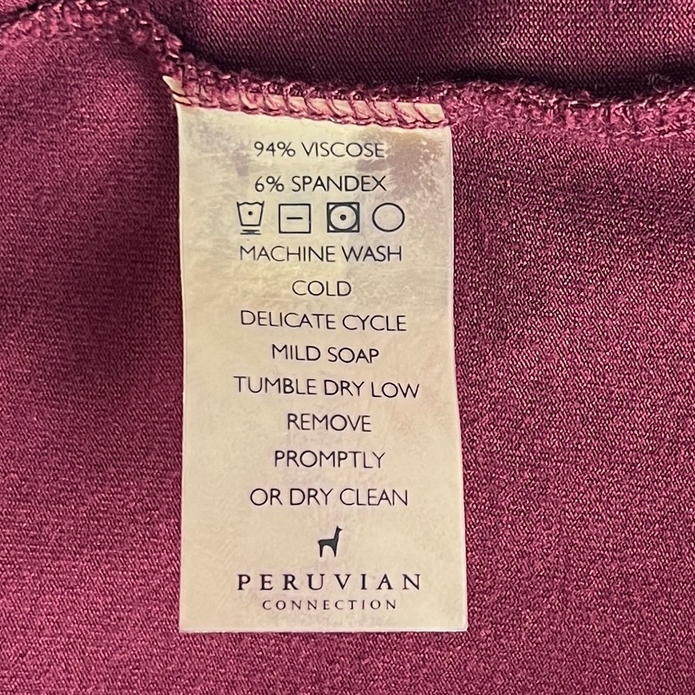 Peruvian Connection Astrid Dress in Wine - sz Large - Picture 7 of 8